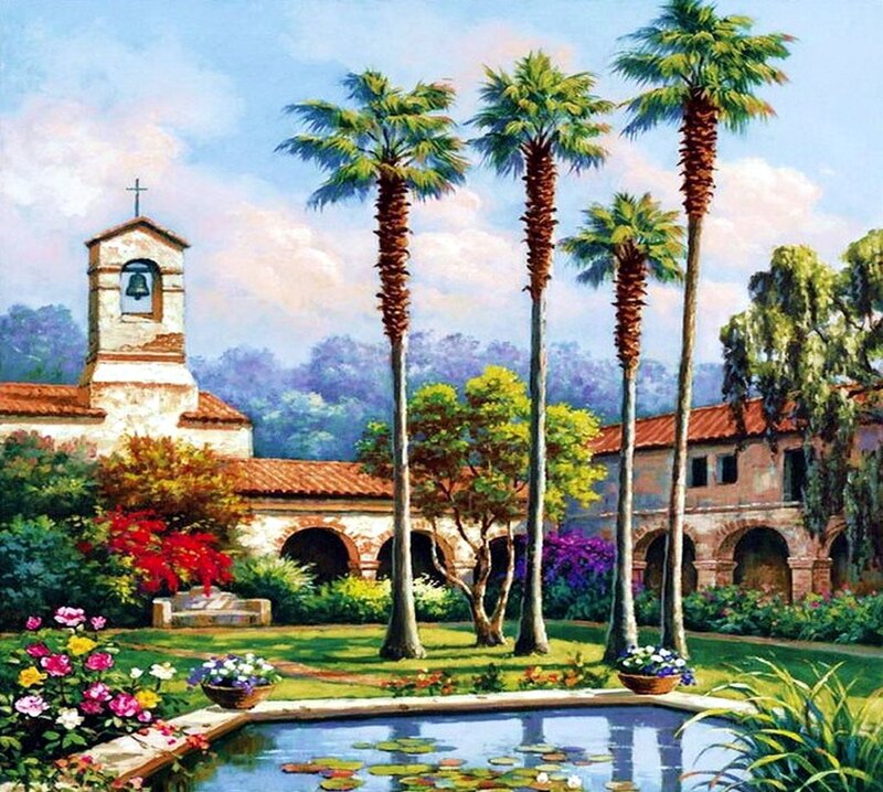 Palm Trees and Chapel