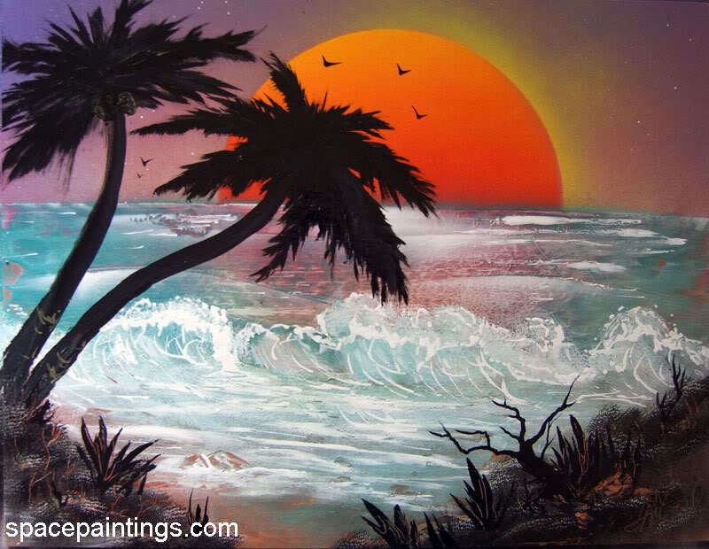 Palm Trees at Sunset — Orange