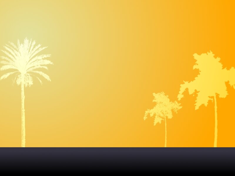 Palm Trees at Sunset — Yellow, Serene, Illustration