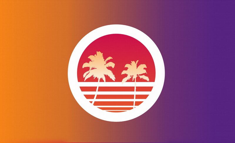 Palm Trees in Circle — Orange
