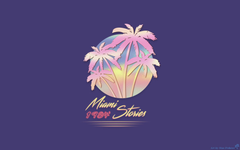 Palm Trees in Circle — Purple
