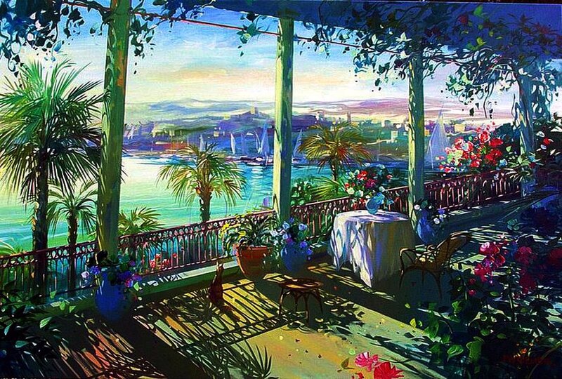 Palm Trees on Balcony