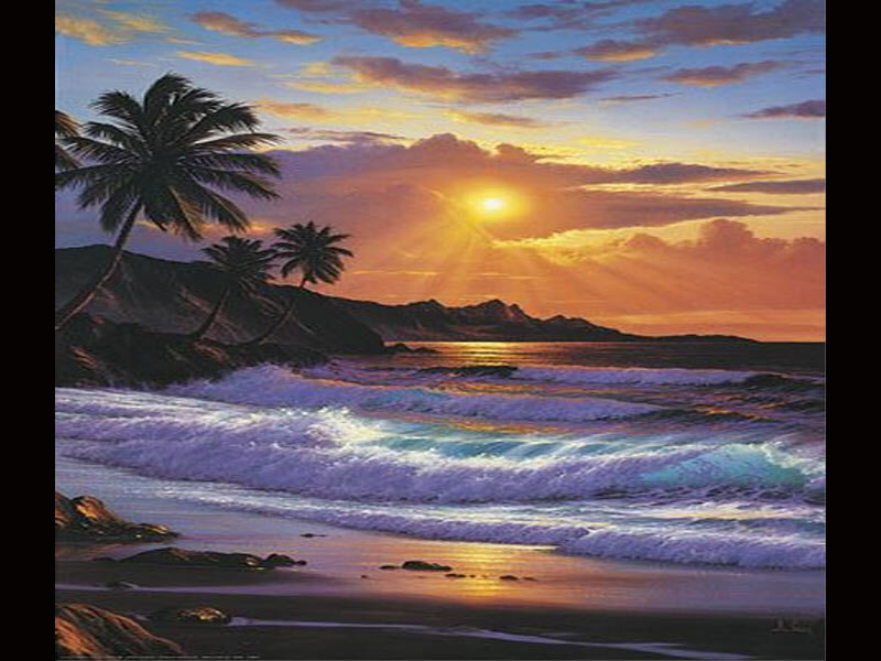 Palm Trees on Beach — Orange