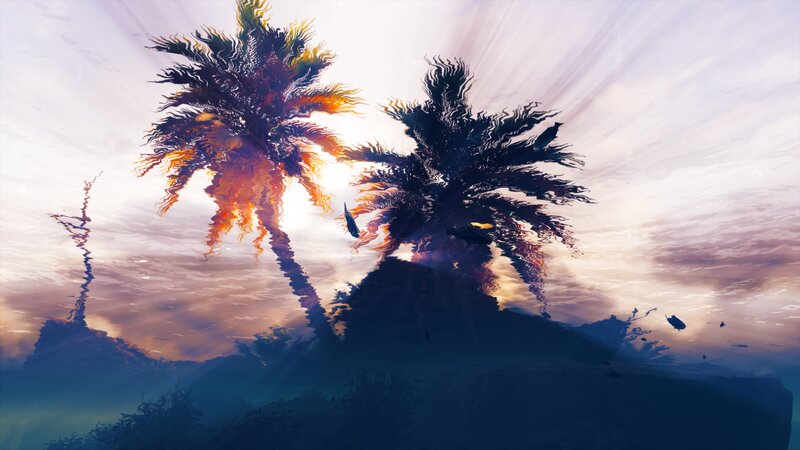 Palm Trees Underwater