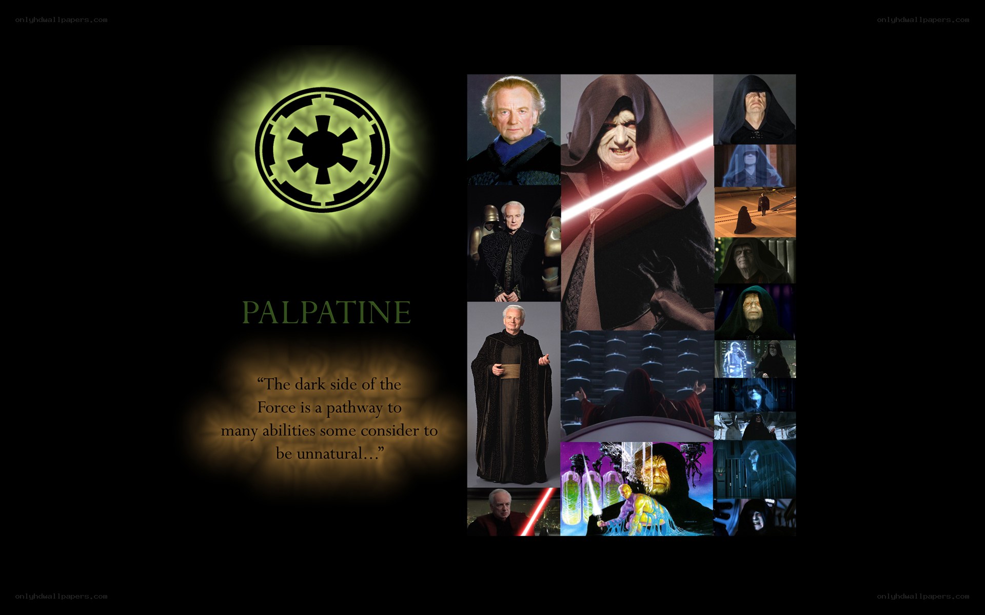 Palpatine character collage