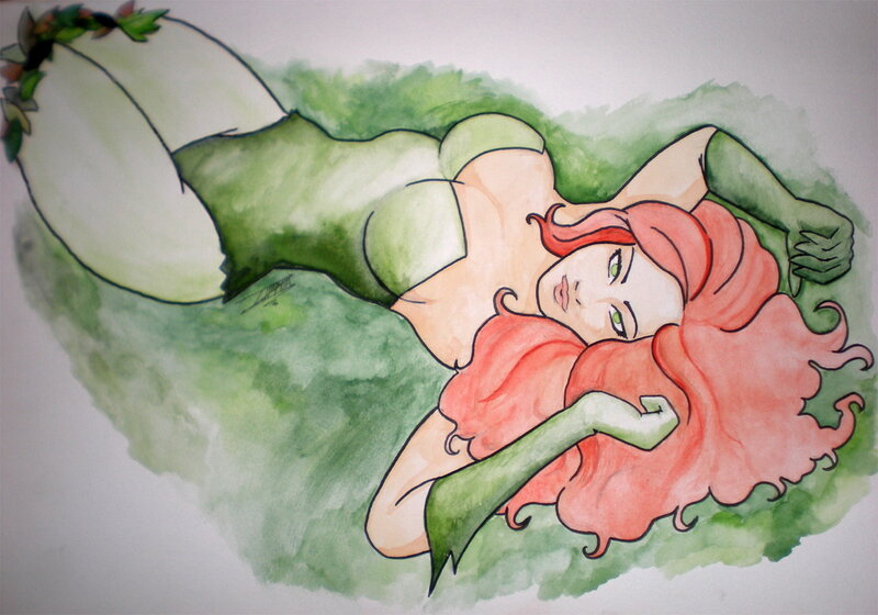 Pamela Isley lying down