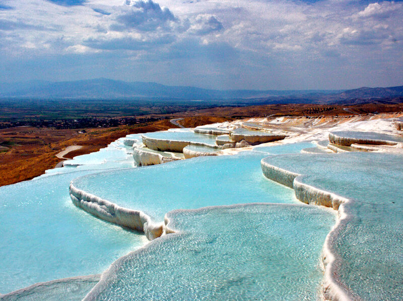 Pamukkale Travertines — Blue, Serene, Afternoon