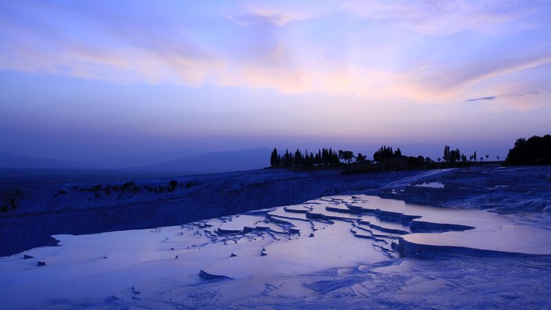Pamukkale Travertines — Blue, Serene