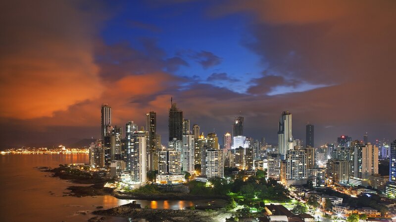 Panama City Skyline — Blue