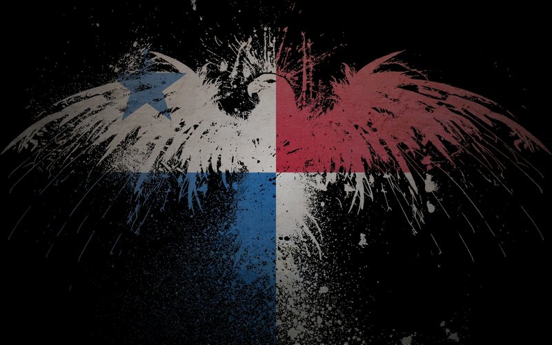 Panama flag with eagle splatter art