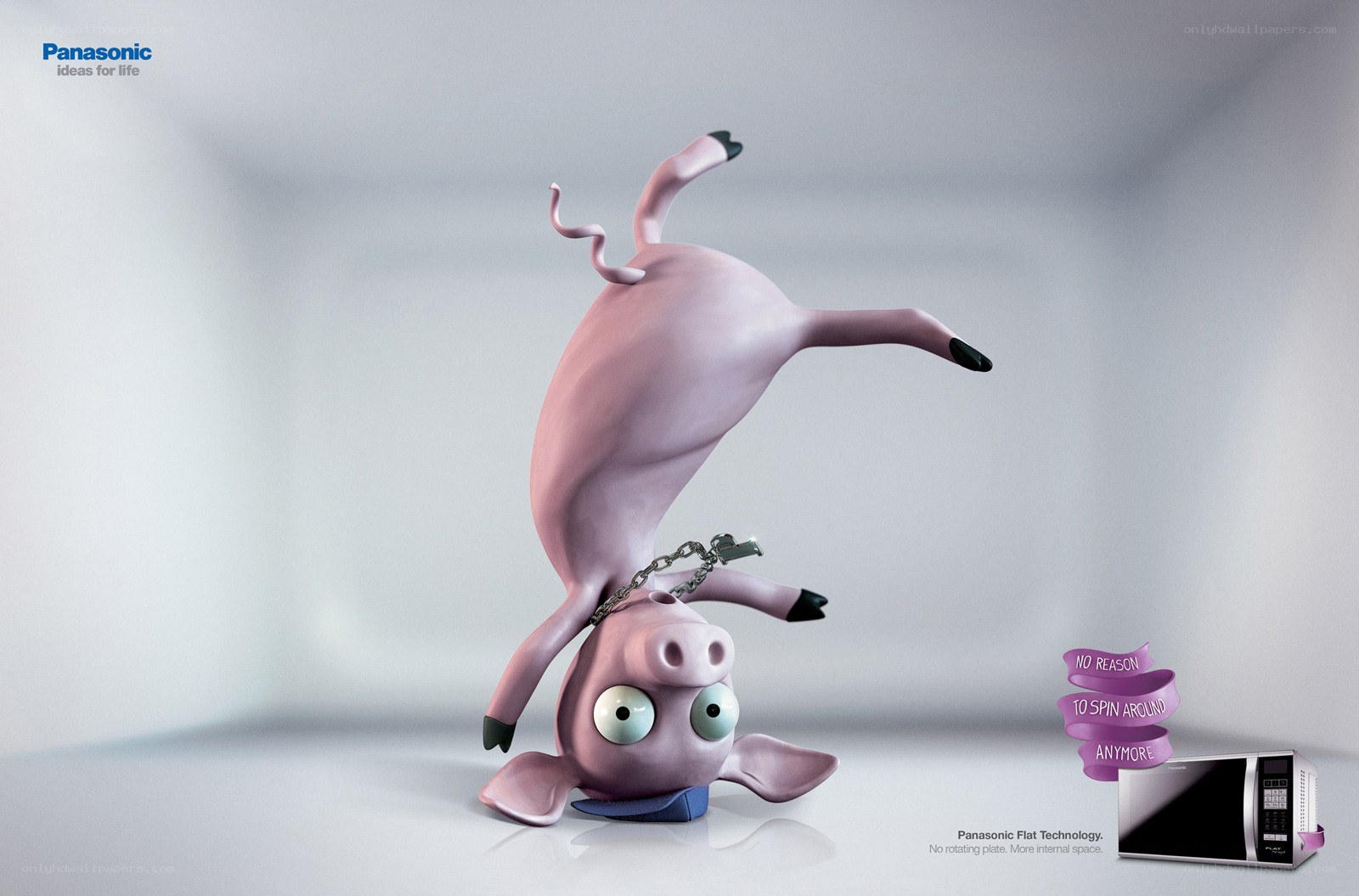 Panasonic microwave ad with pig