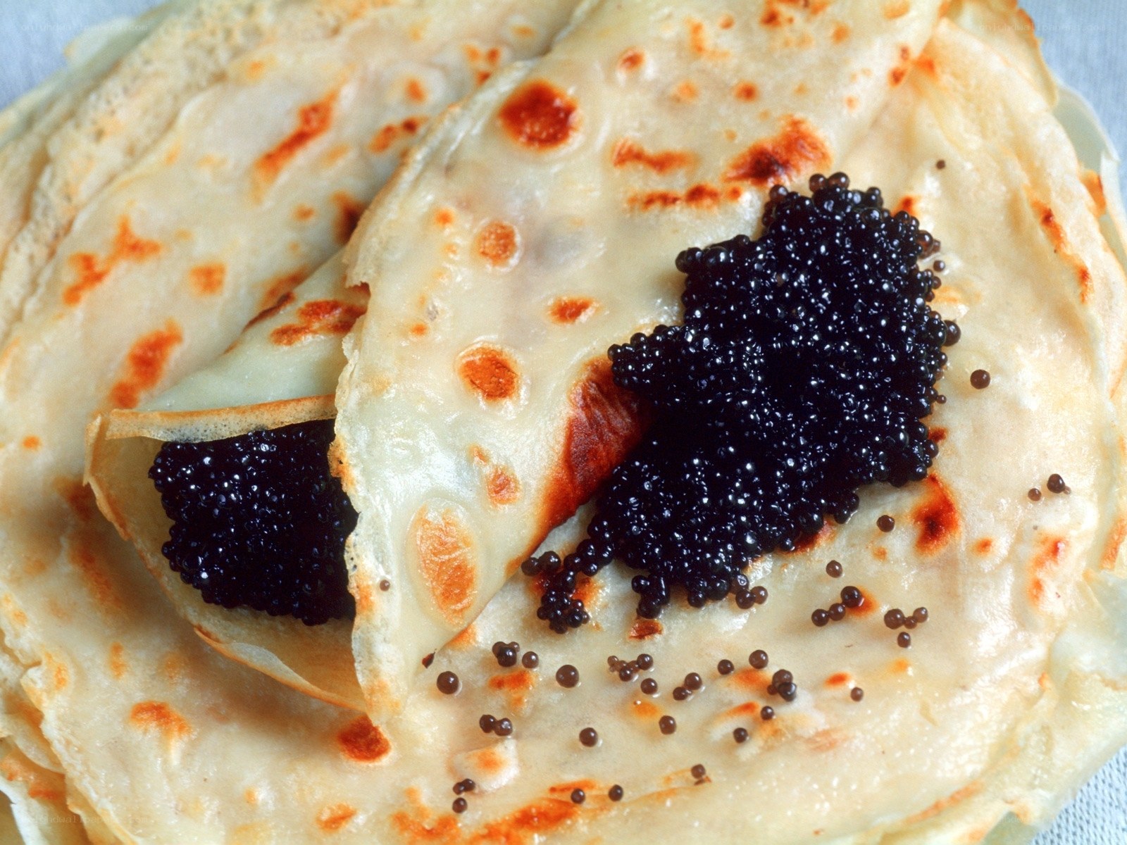 Pancakes with caviar