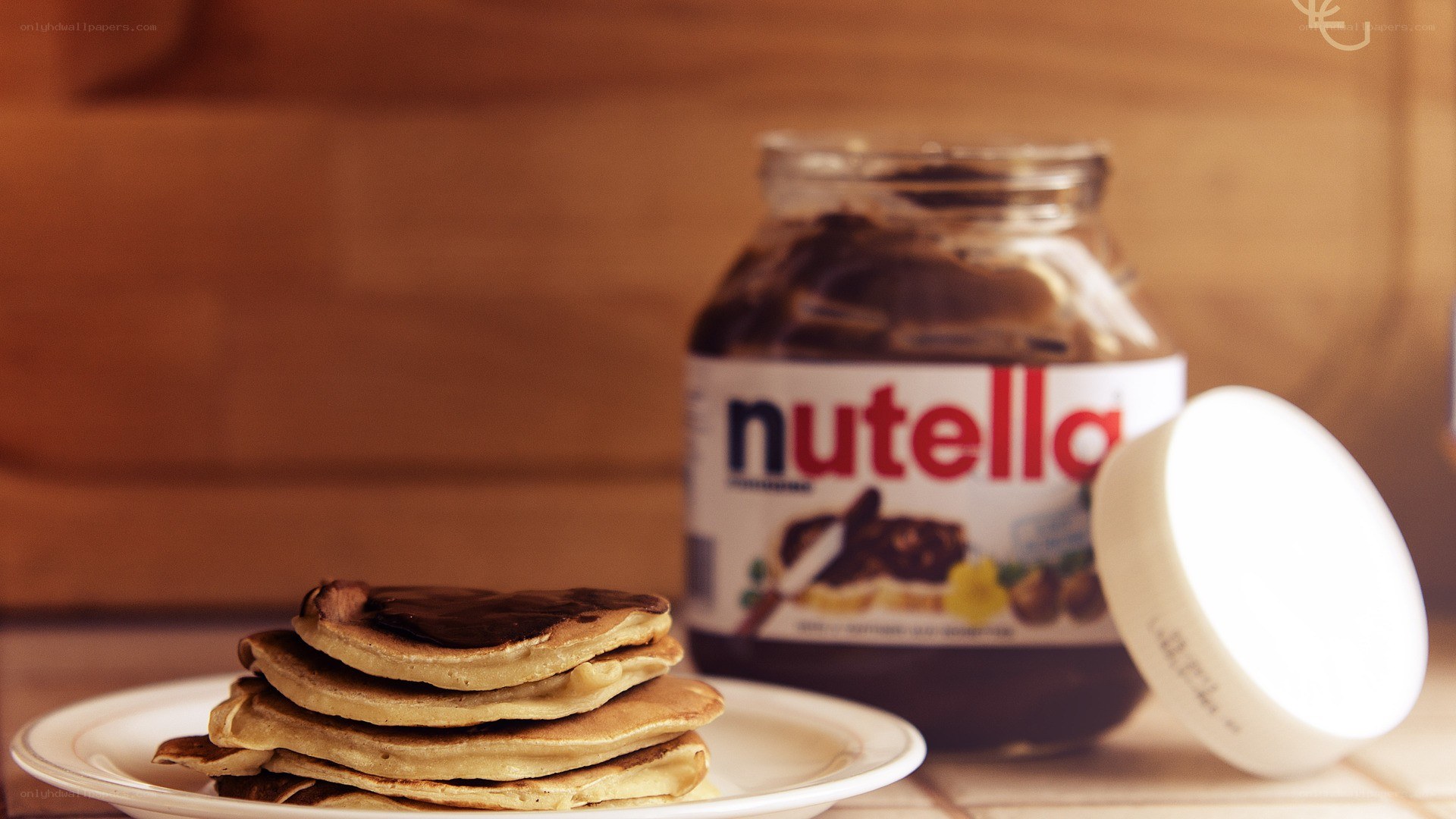 Pancakes with Nutella spread