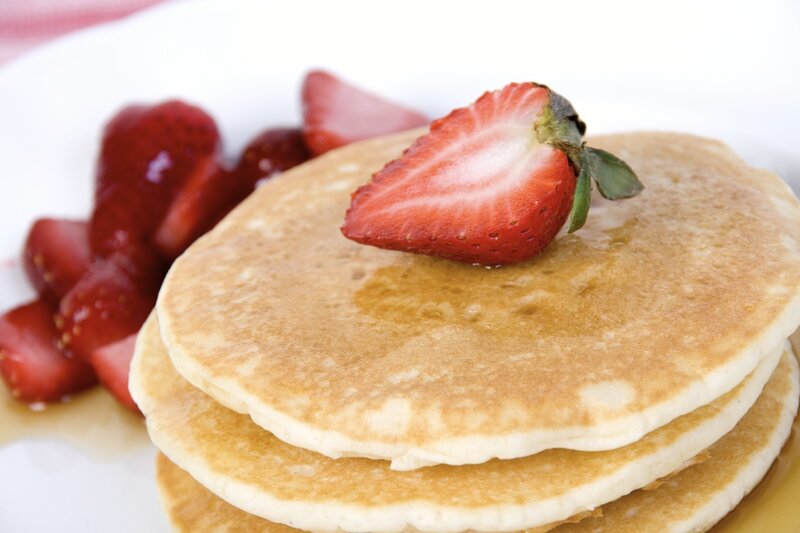 Pancakes with strawberries