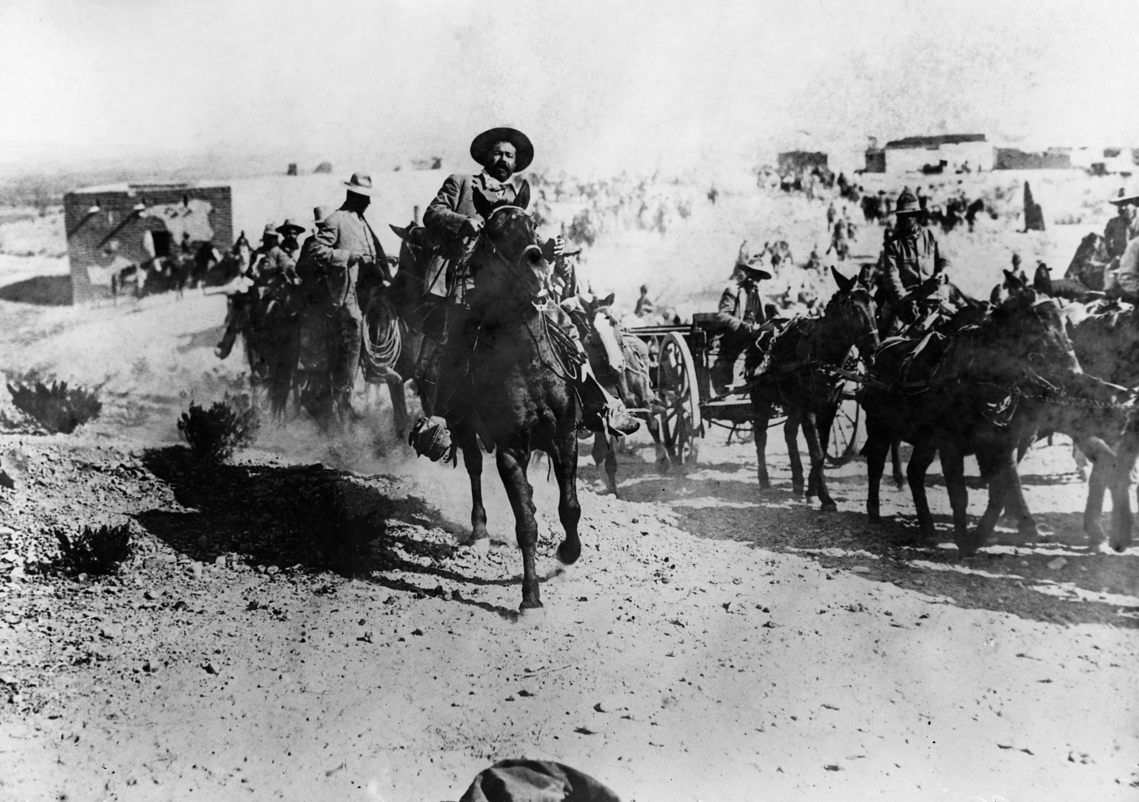 Pancho Villa leading troops