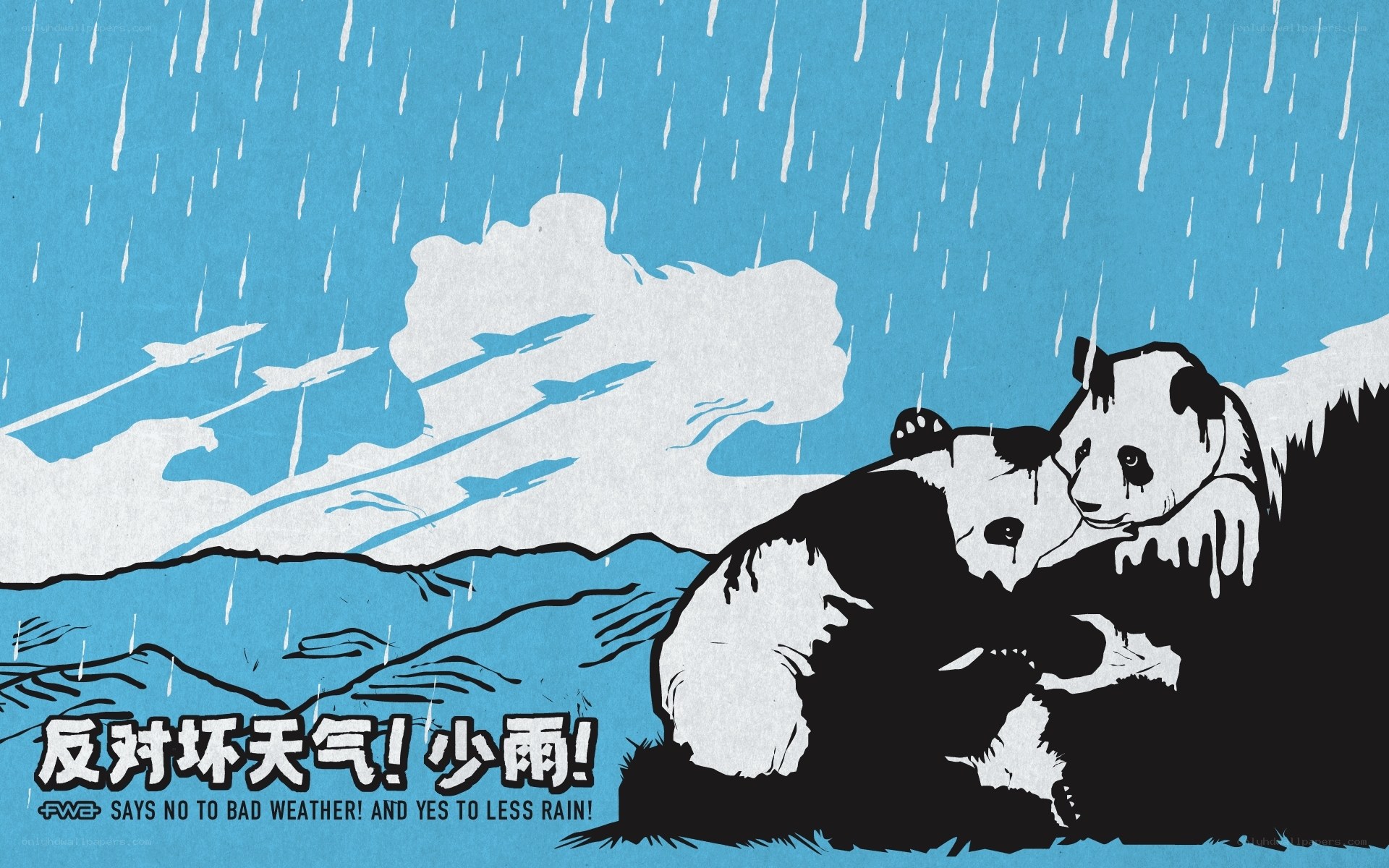 Panda against bad weather
