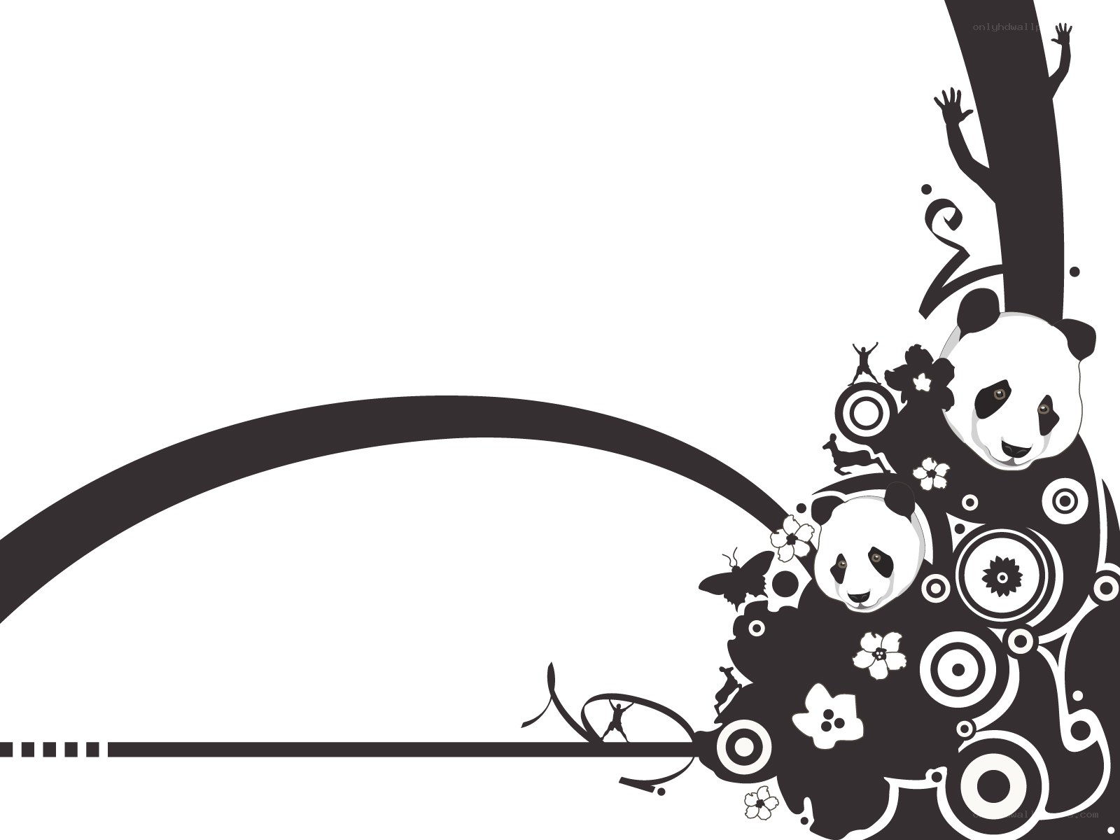 panda and floral design