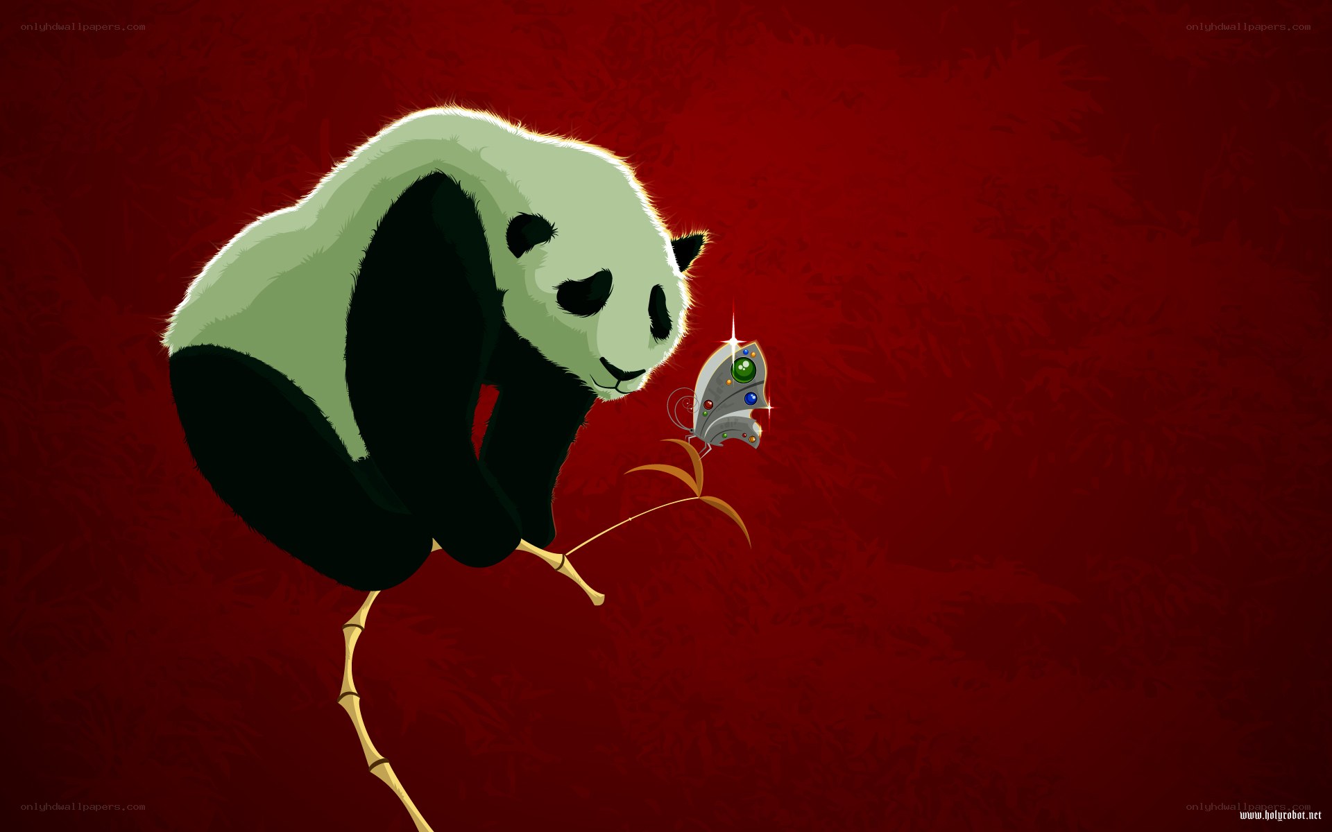 panda and robotic butterfly