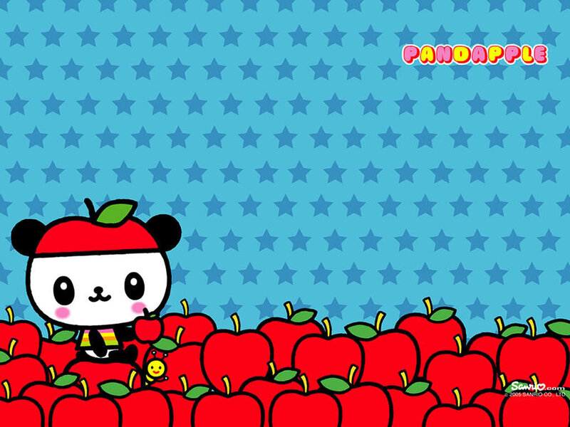 Panda Apple character wallpaper