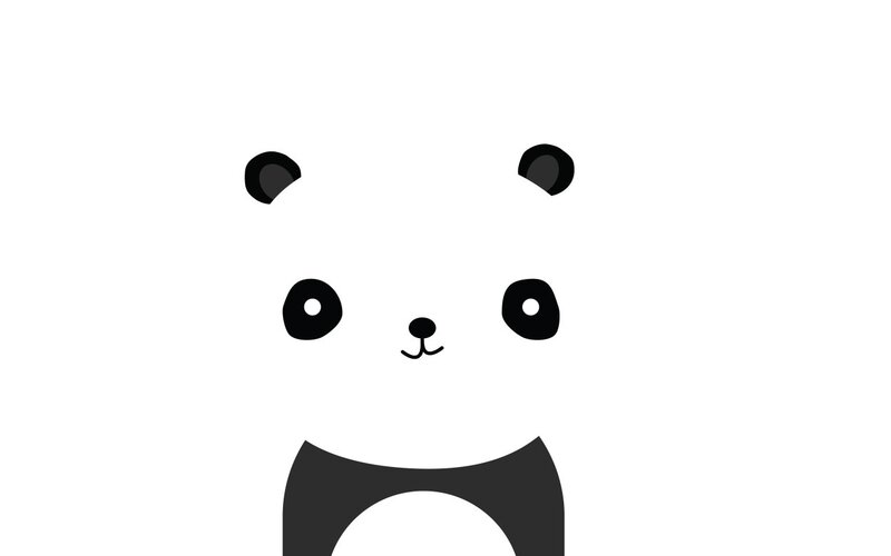 Panda Bear Face — Black, Neutral