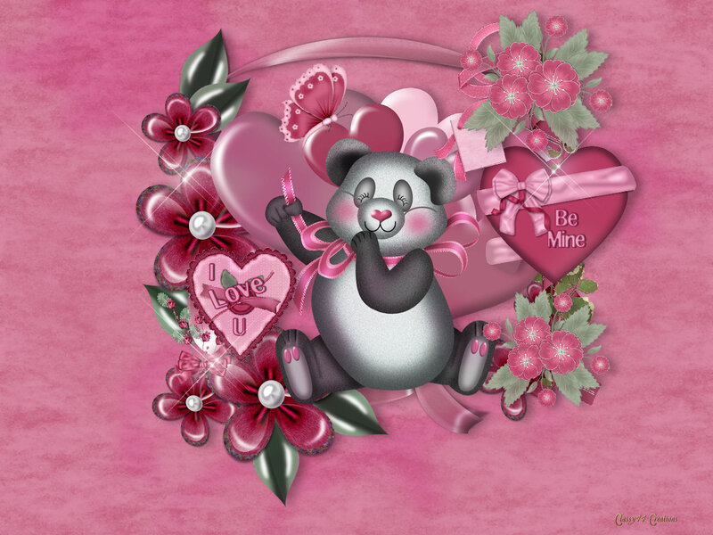 Panda Bear with Hearts