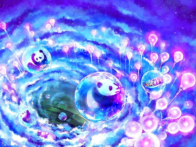 Panda Bears in Bubbles