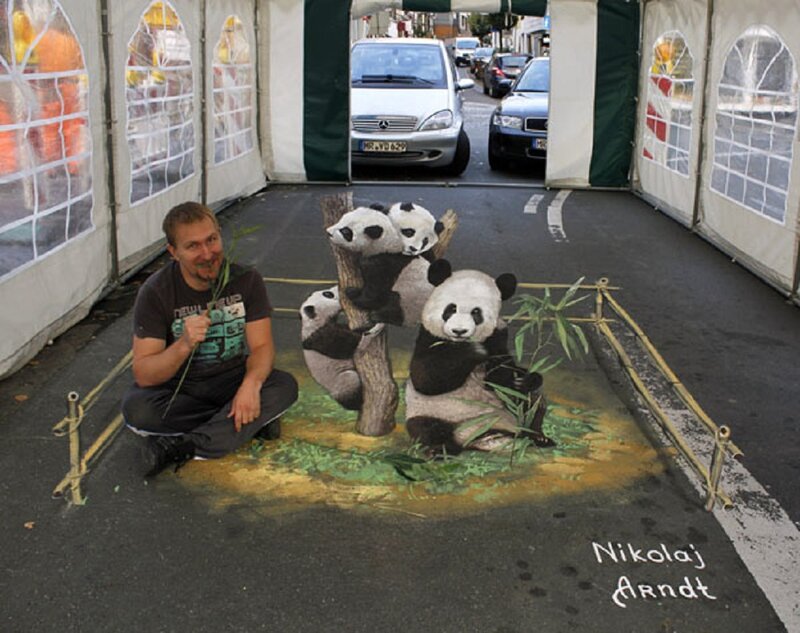 Panda Bears Street Art