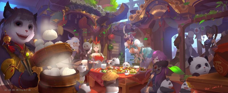 Panda Character Cooking