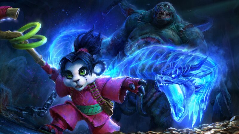 Panda Character Fighting Monster