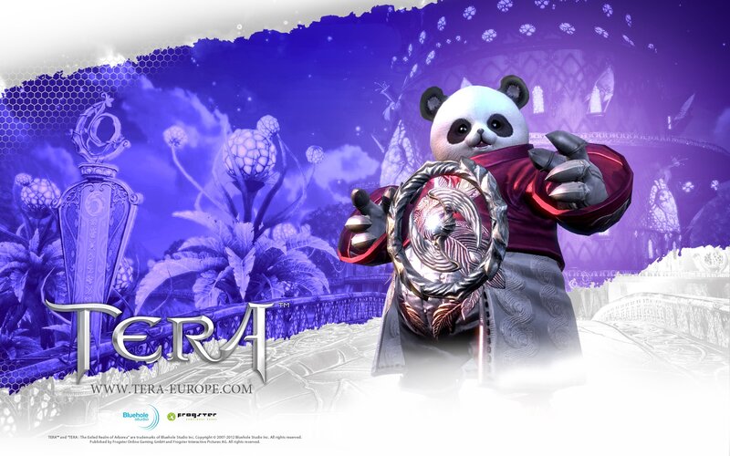 Panda Character Holding Shield