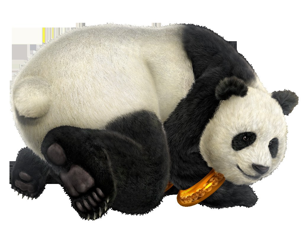 panda character in golden collar