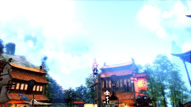 Panda Character in Village