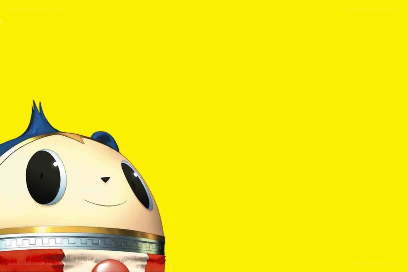Panda character on yellow background