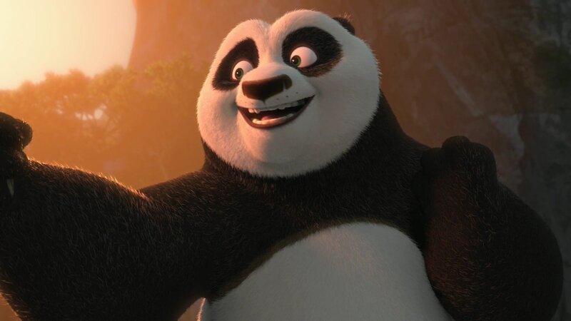Panda character smiling