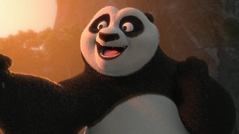 Panda Character — White, Joyful