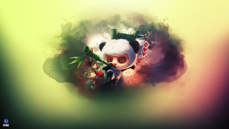 Panda Character with Bamboo