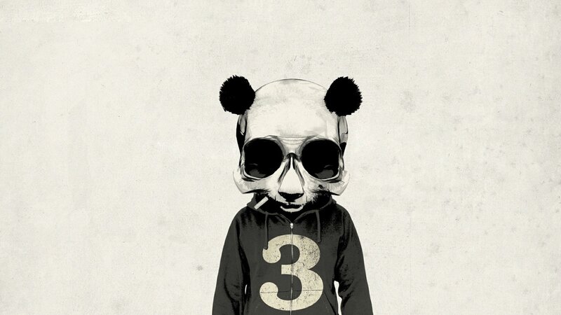panda character with hoodie