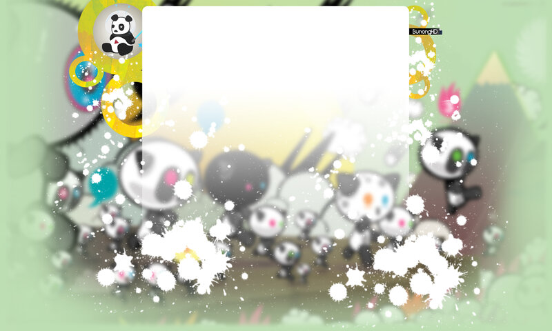 Panda Characters in Crowd