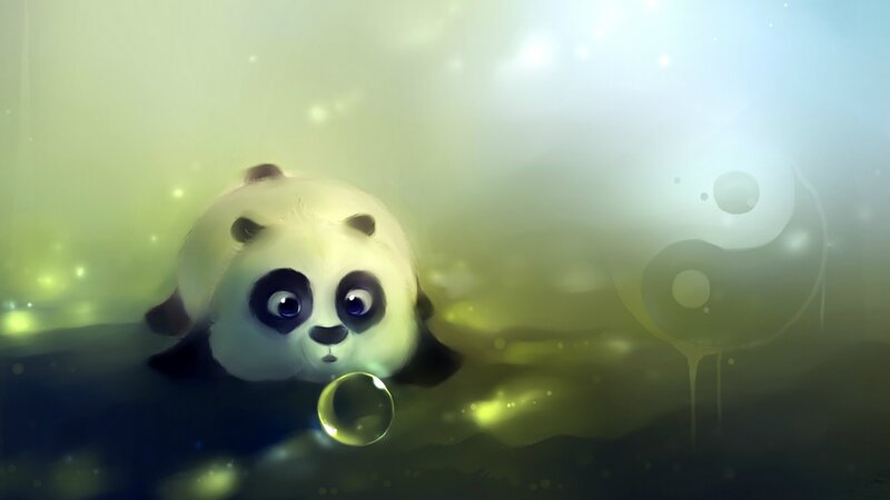 Panda Cub Blowing Bubble