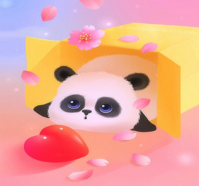 Panda Cub in Box — Pink