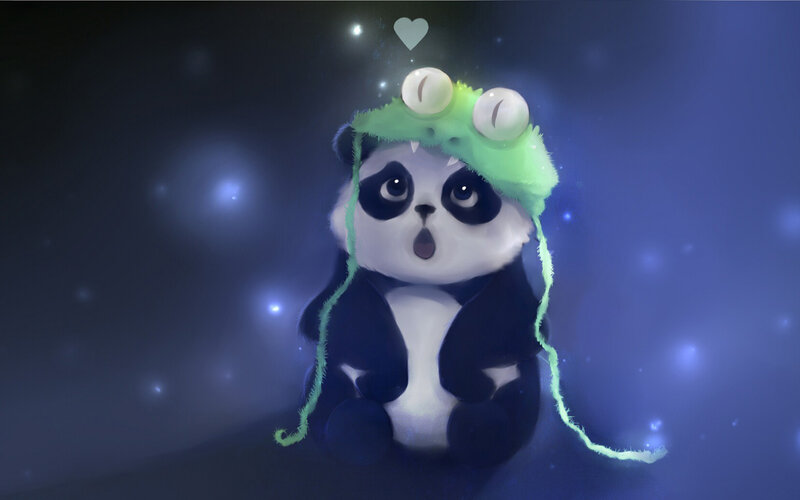 Panda Cub Wearing Hat