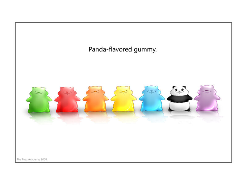 Panda-flavored gummy bears