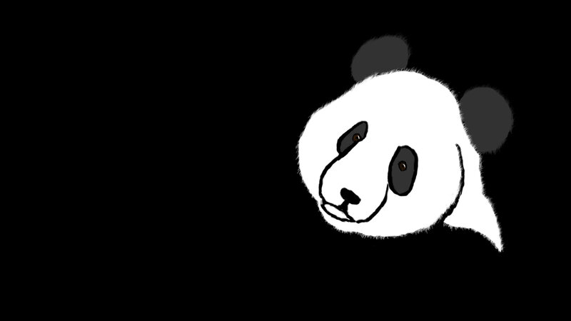 panda head illustration