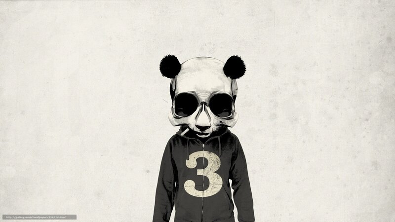 Panda-headed Person — Black