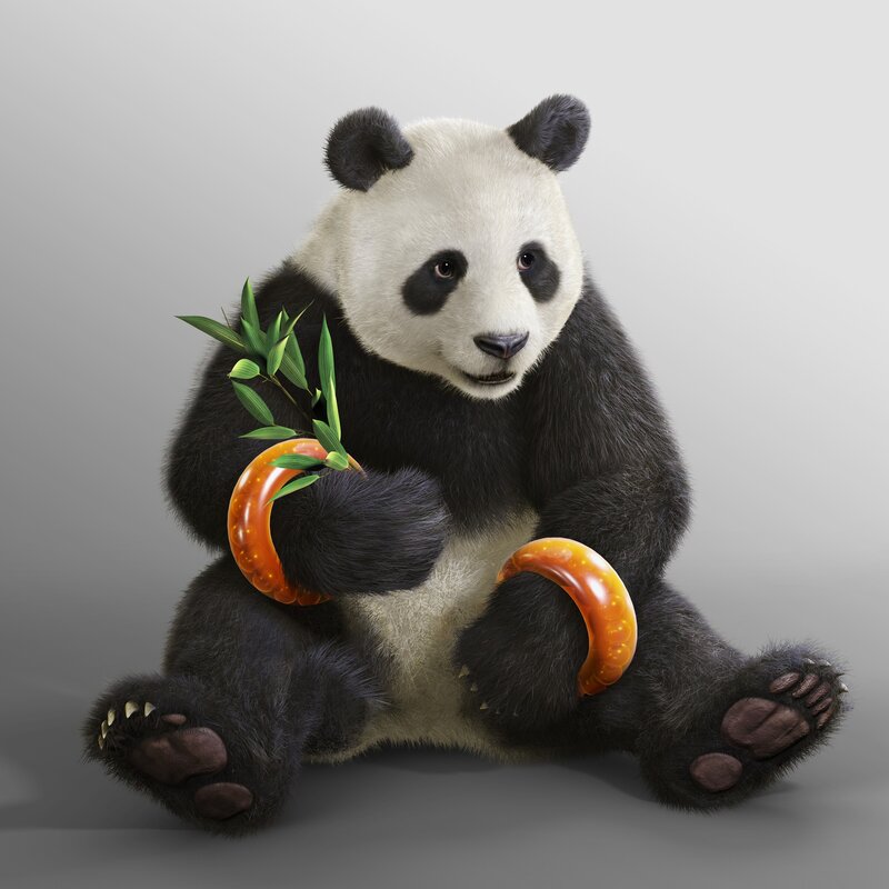 Panda holding bamboo