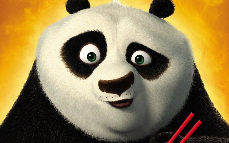 Panda Holding Chopsticks