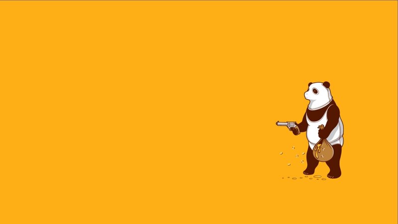 Panda Holding Gun