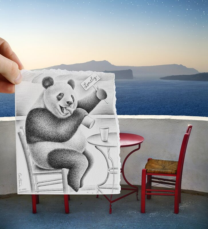 Panda Holding Sign