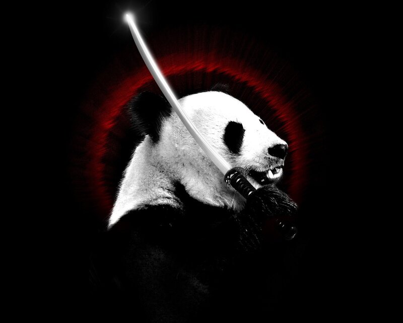 Panda Holding Sword