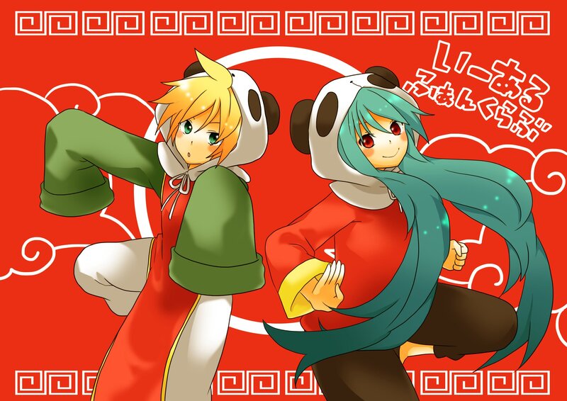 Panda-hooded anime characters